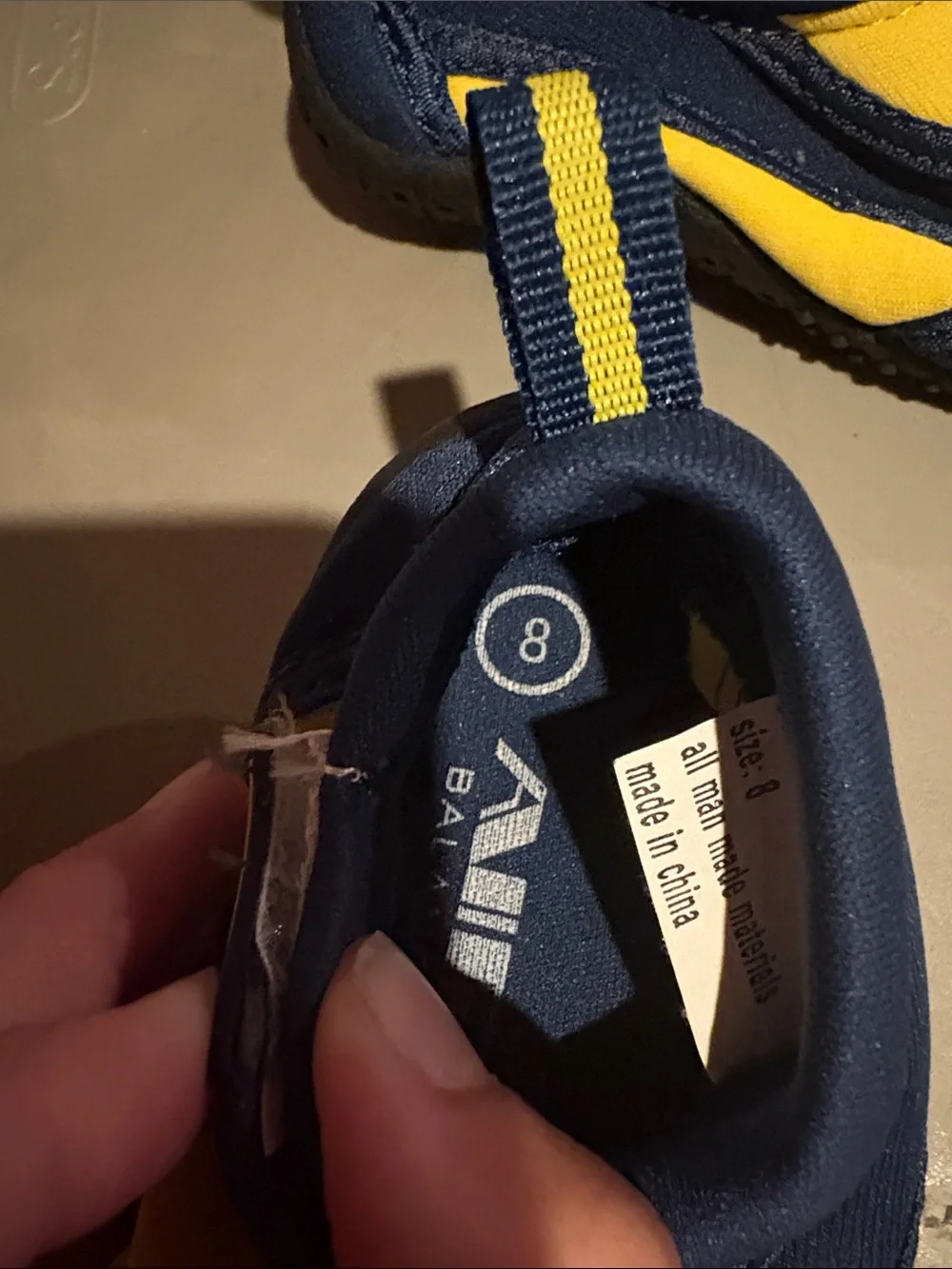Air Balance Kids Water Shoes - Navy and Yellow Slip-On